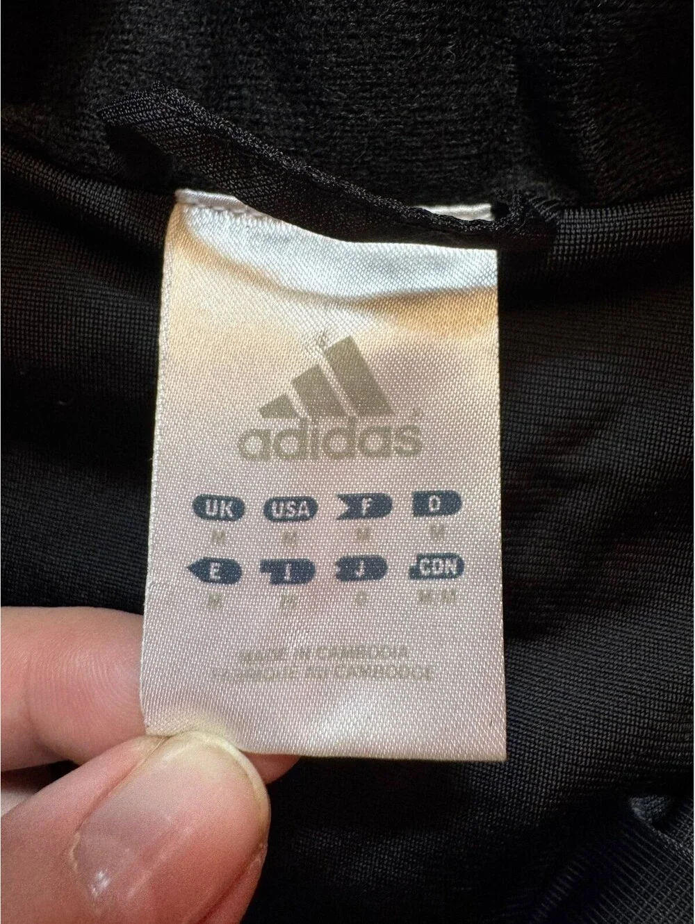 adidas Mens Track Jacket Size M Black Full Zip Pre-Owned Sportswear Athletic